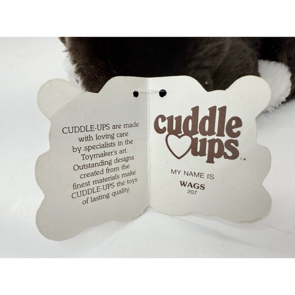 Cuddle Ups Wags Dog Puppy Wallace Berrie 1980 Plush Stuffed Animal With Tags - Picture 9 of 14